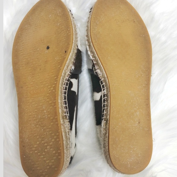 Gucci Cow Printed Calf Hair Espadrille Flats - Picture 7 of 8